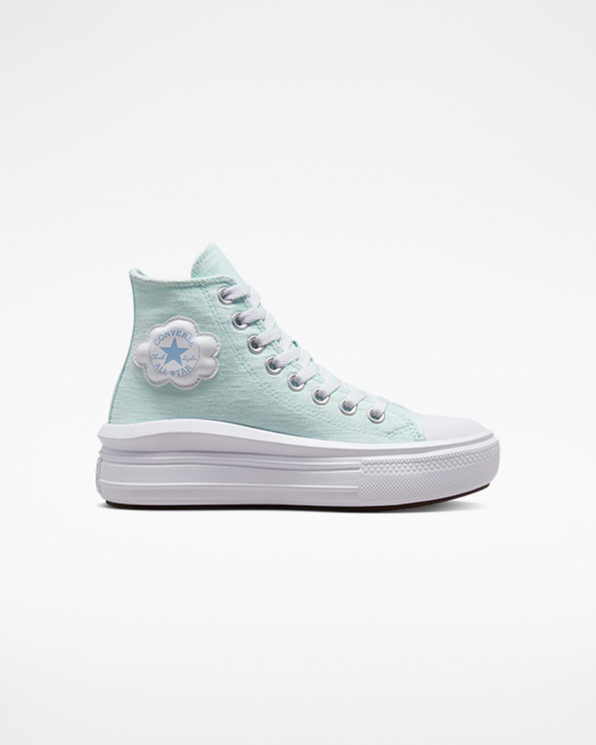 Girls\' Converse Chuck Taylor All Star Move Cloud Patch High Top Platform Shoes Blue | AU 983CEK